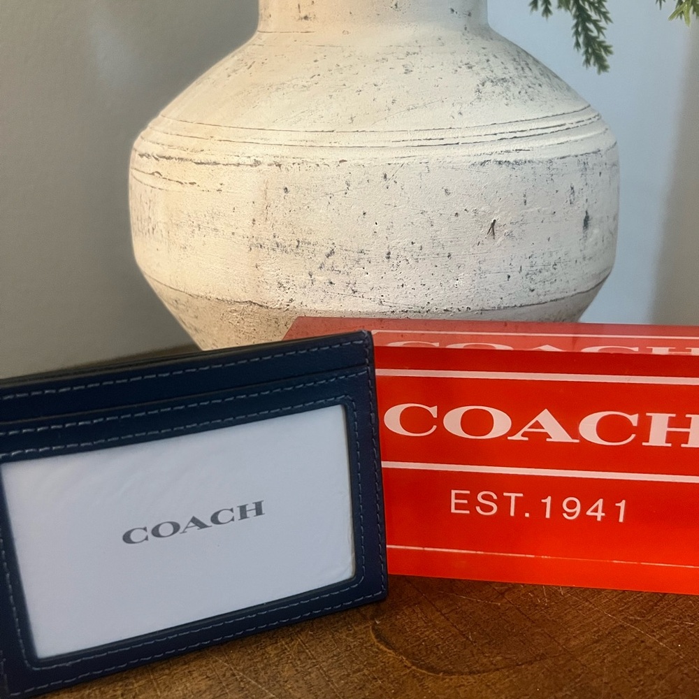 Coach Quilted Denim Card Case (NWT) - Picture 2 of 6